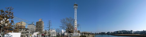 『京橋火の見櫓(中央)』と『旭川(右)』と『川崎町(左)』 撮影日2006/1/22